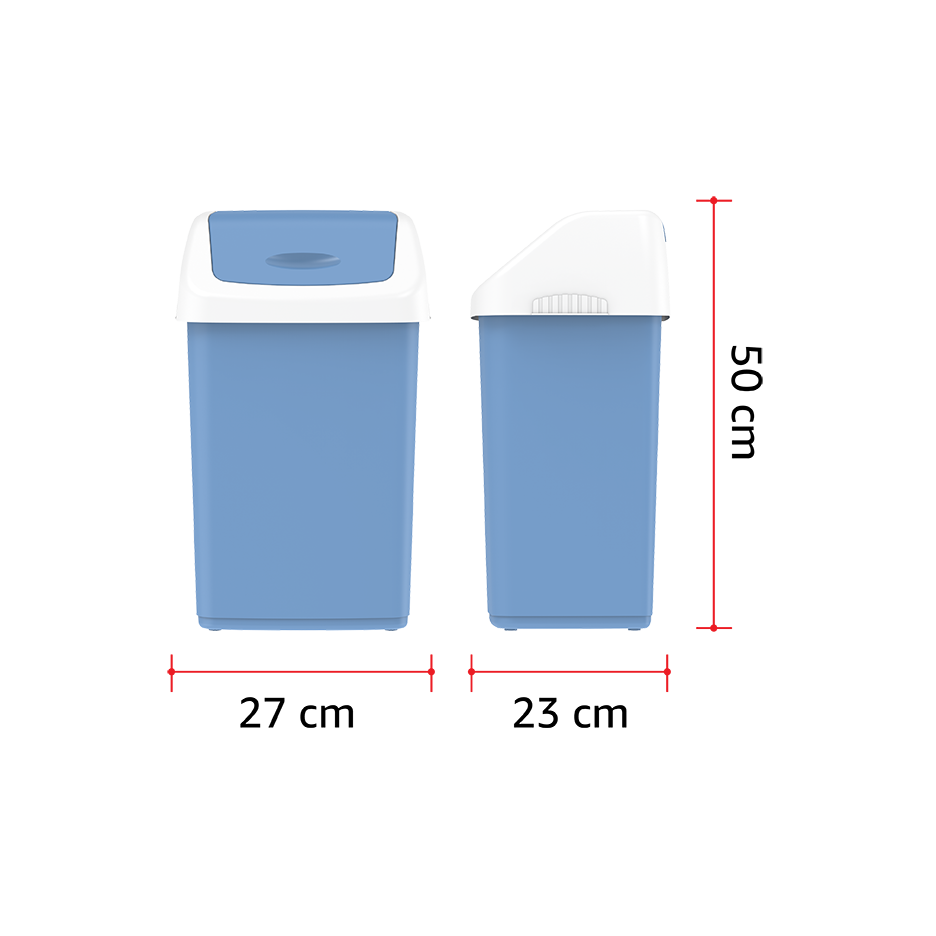 46L Flip-top Waste Bin with Swing Lid