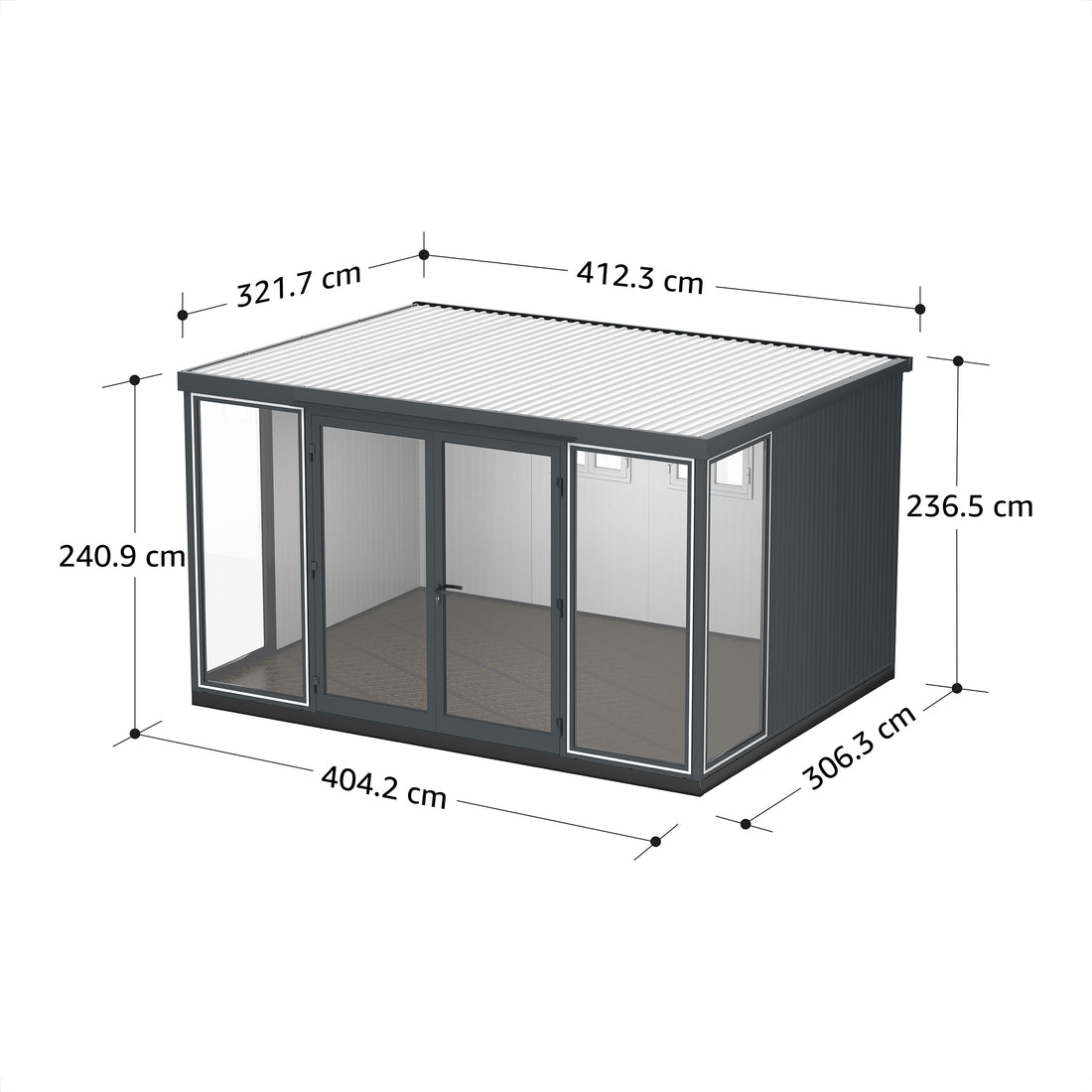 Garden Glass Home 4x3 m (404 x 300 x 240 cm) Prefab House