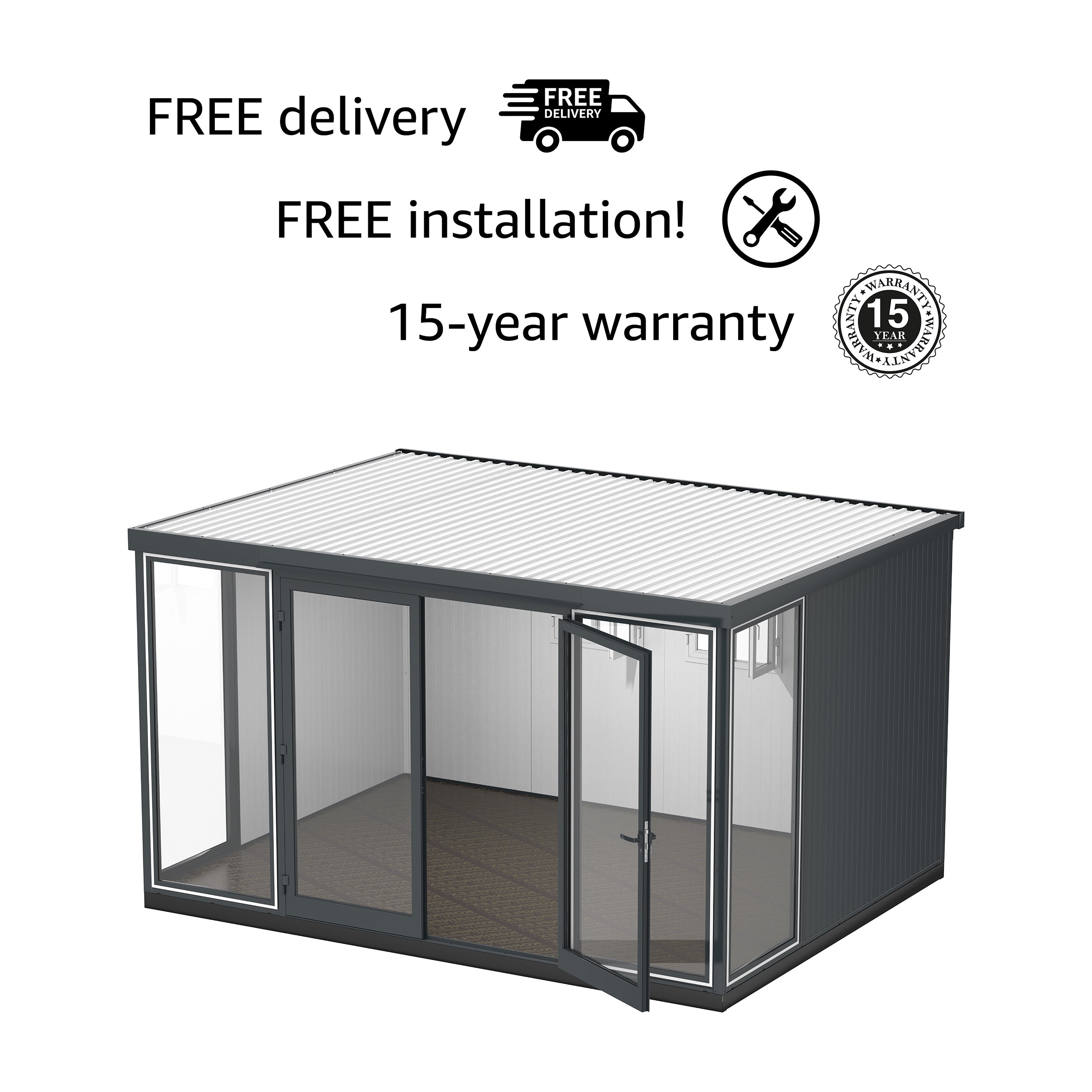 Garden Glass Home 4x3 m (404 x 300 x 240 cm) Prefab House