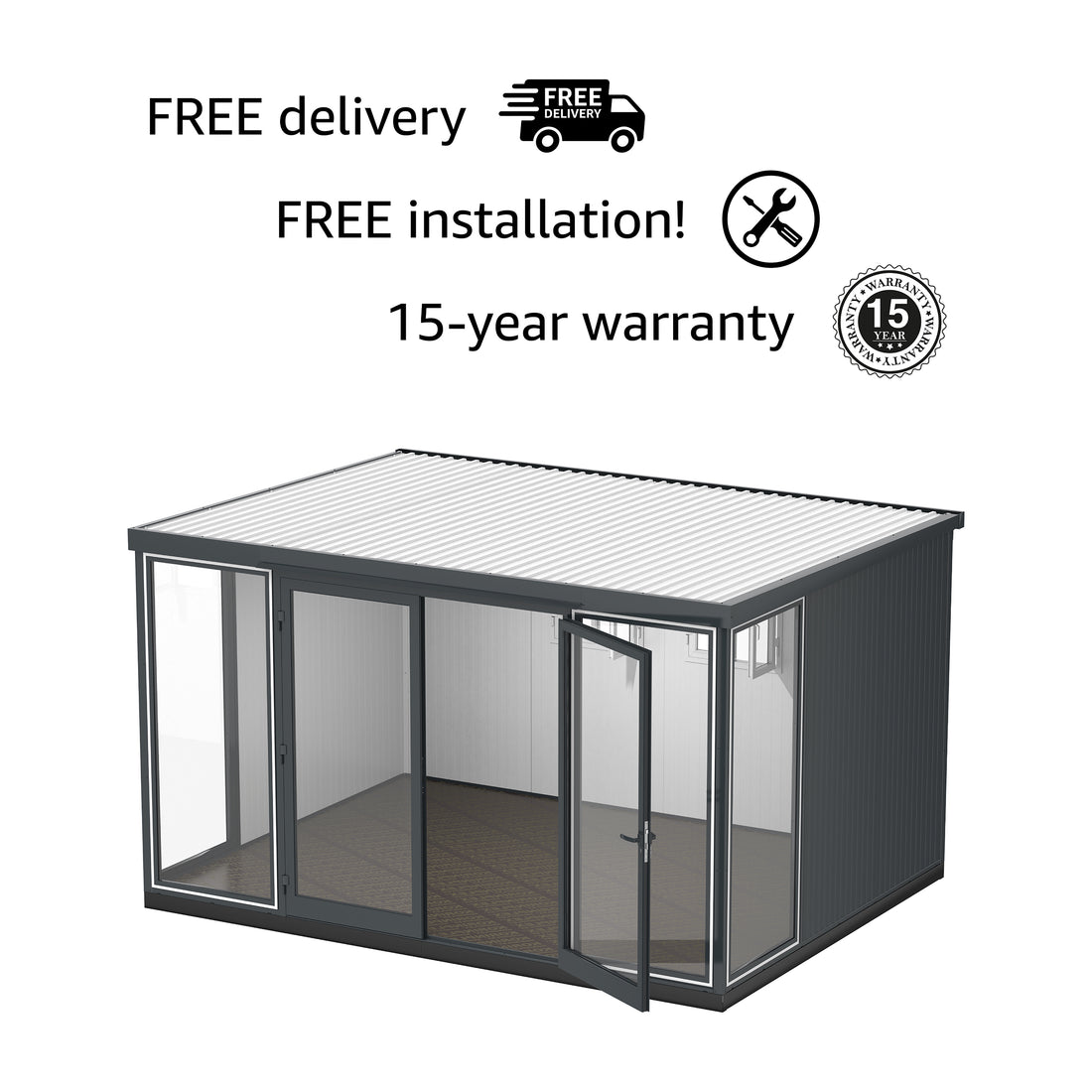 Garden Glass Home 4x3 m (404 x 300 x 240 cm) Prefab House