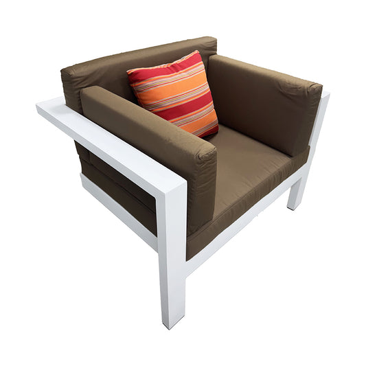 IXTAPA Single Seater Aluminum Sofa with Cushions and Pillows