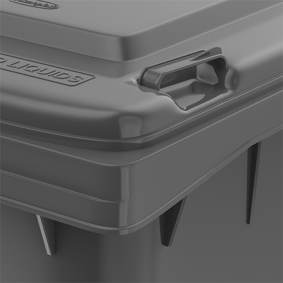 120L Industrial Waste Bin with Wheels