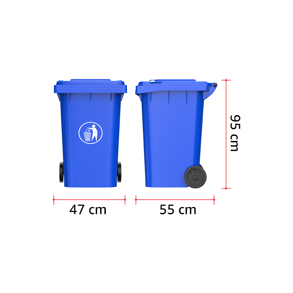 120L Industrial Waste Bin with Wheels