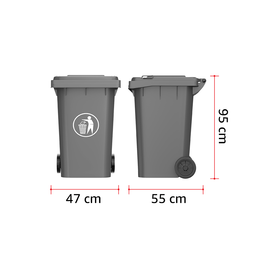 120L Industrial Waste Bin with Wheels