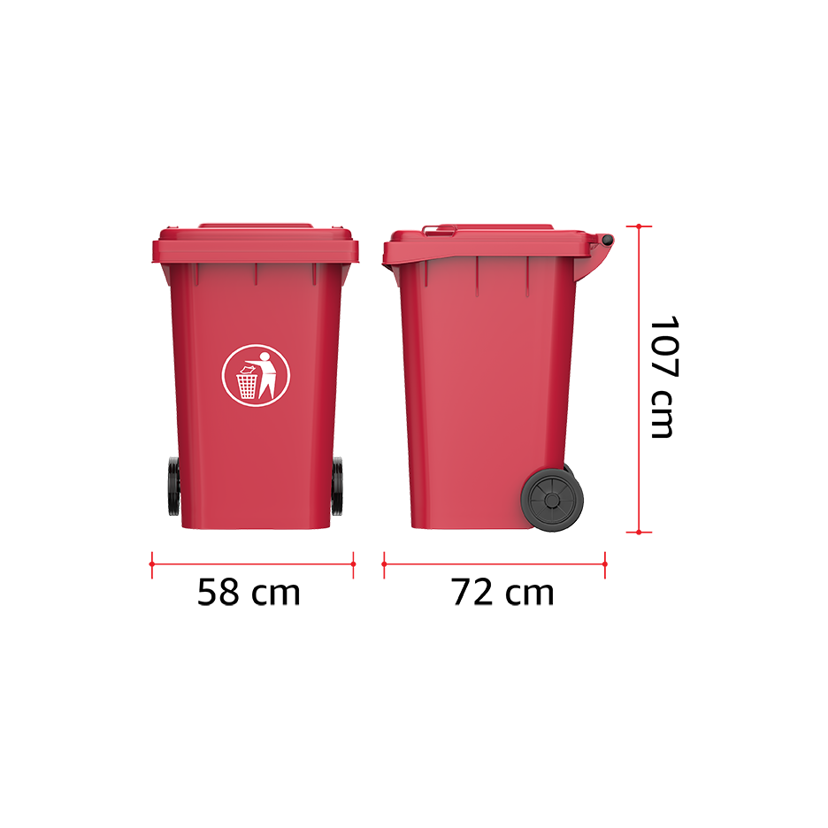 120L Industrial Waste Bin with Wheels