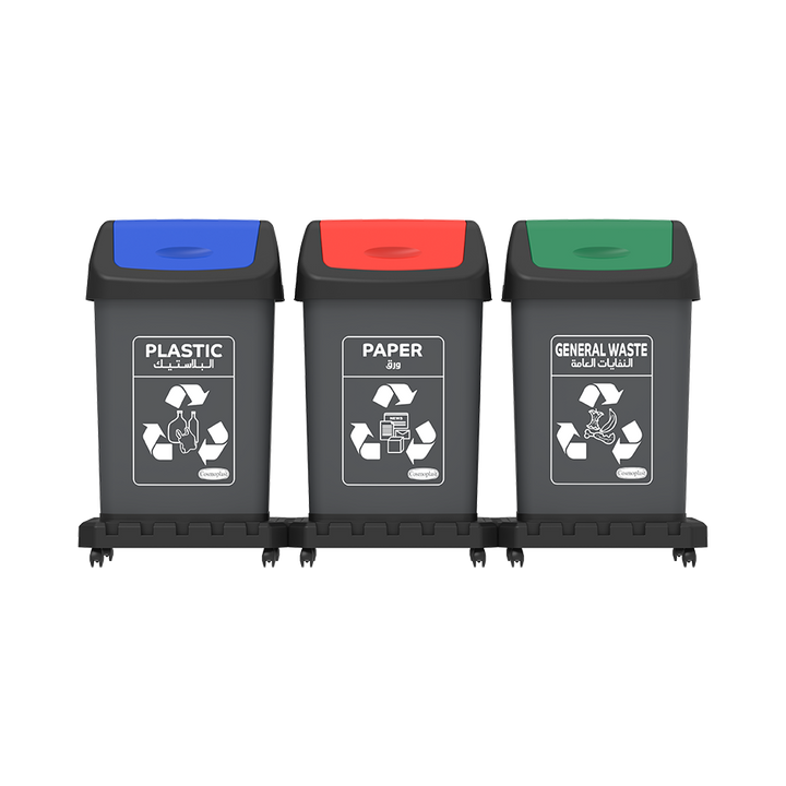  Modular Recycle Bins with Swing Lids