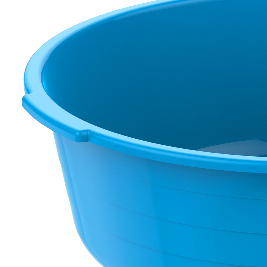 24" Round Plastic Basin Tub 34L