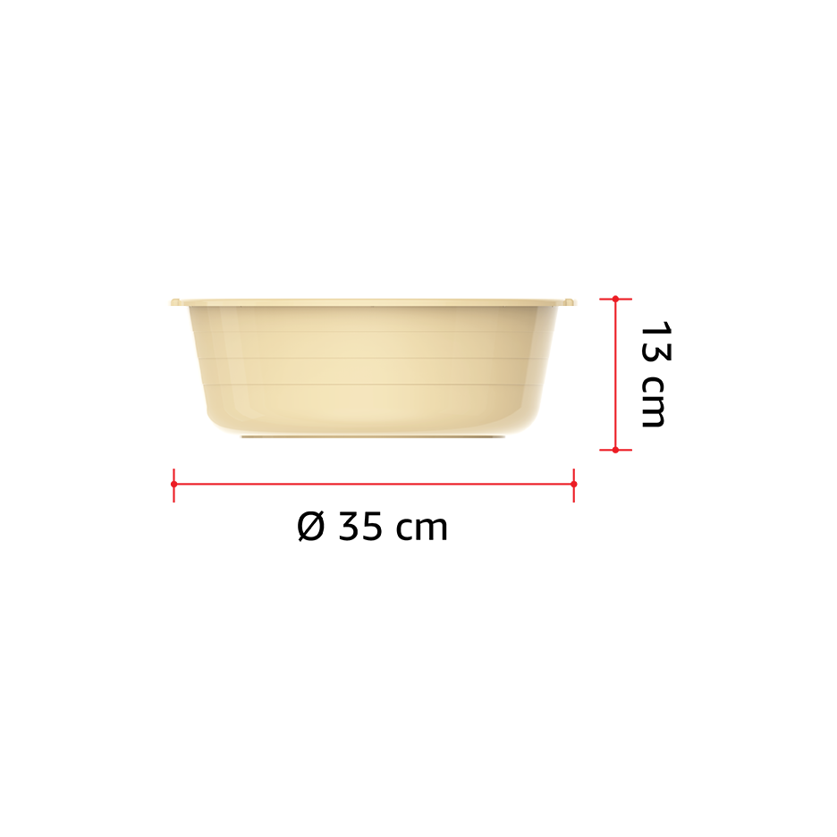 14" Round Plastic Basin Tub 8.5L