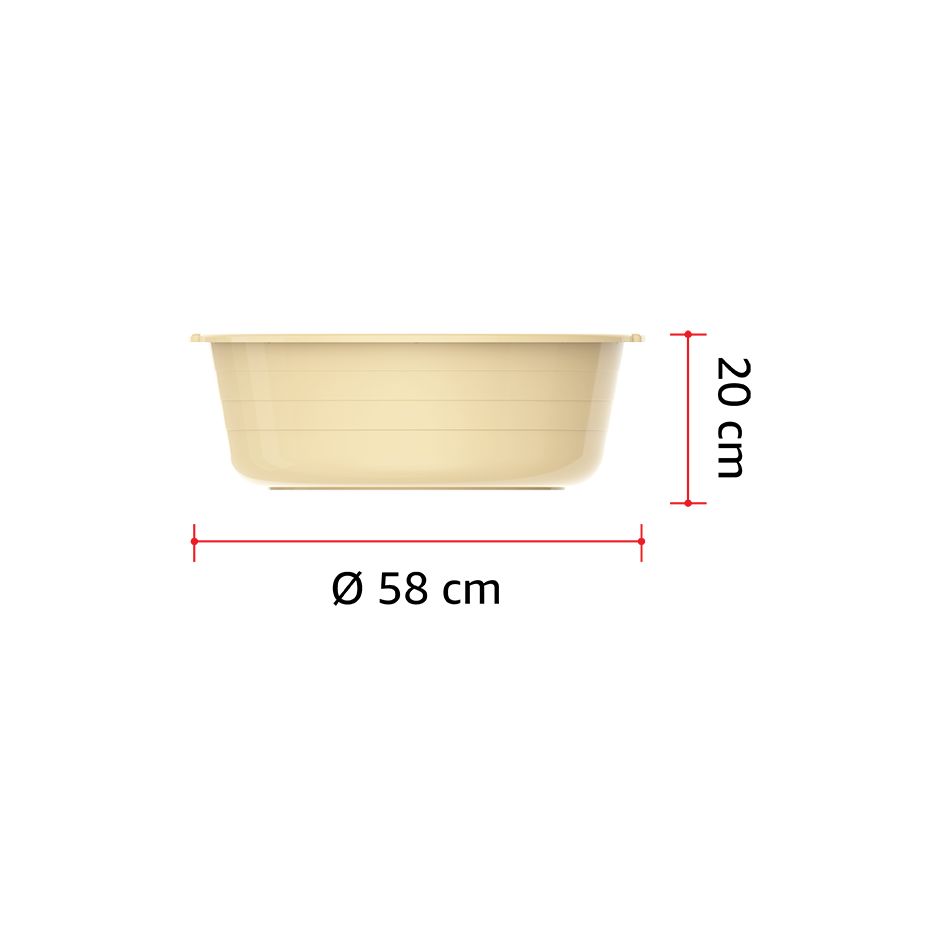 22" Round Plastic Basin Tub 32L