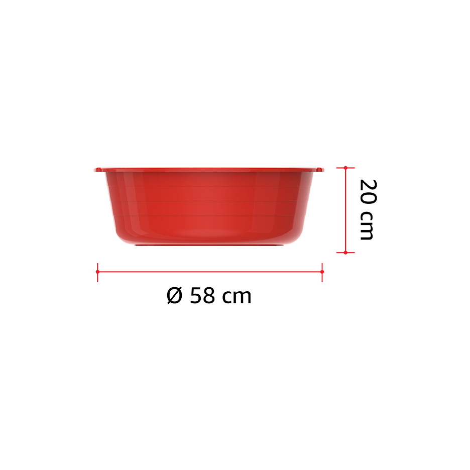 22" Round Plastic Basin Tub 32L