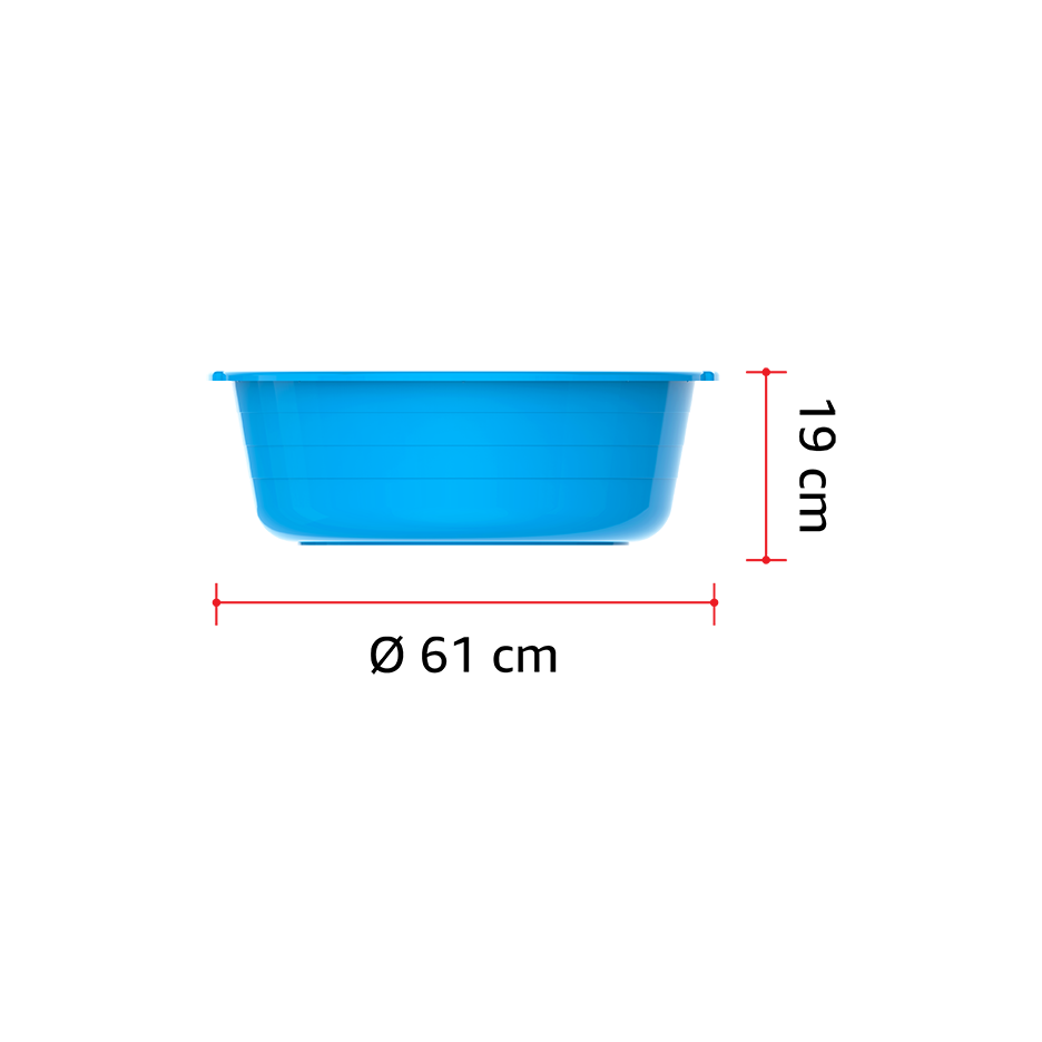 24" Round Plastic Basin Tub 34L