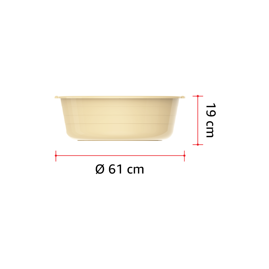 24" Round Plastic Basin Tub 34L