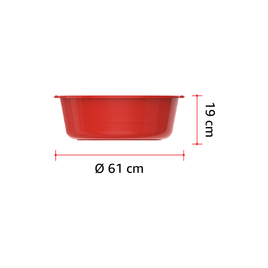 24" Round Plastic Basin Tub 34L