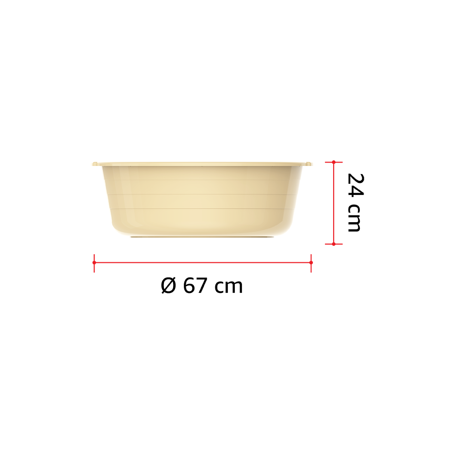 27" Round Plastic Basin Tub 56L