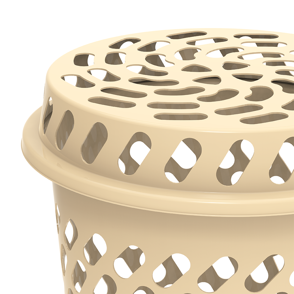 سلة غسيل دائرية طويلة مع غطاء 65 لتر