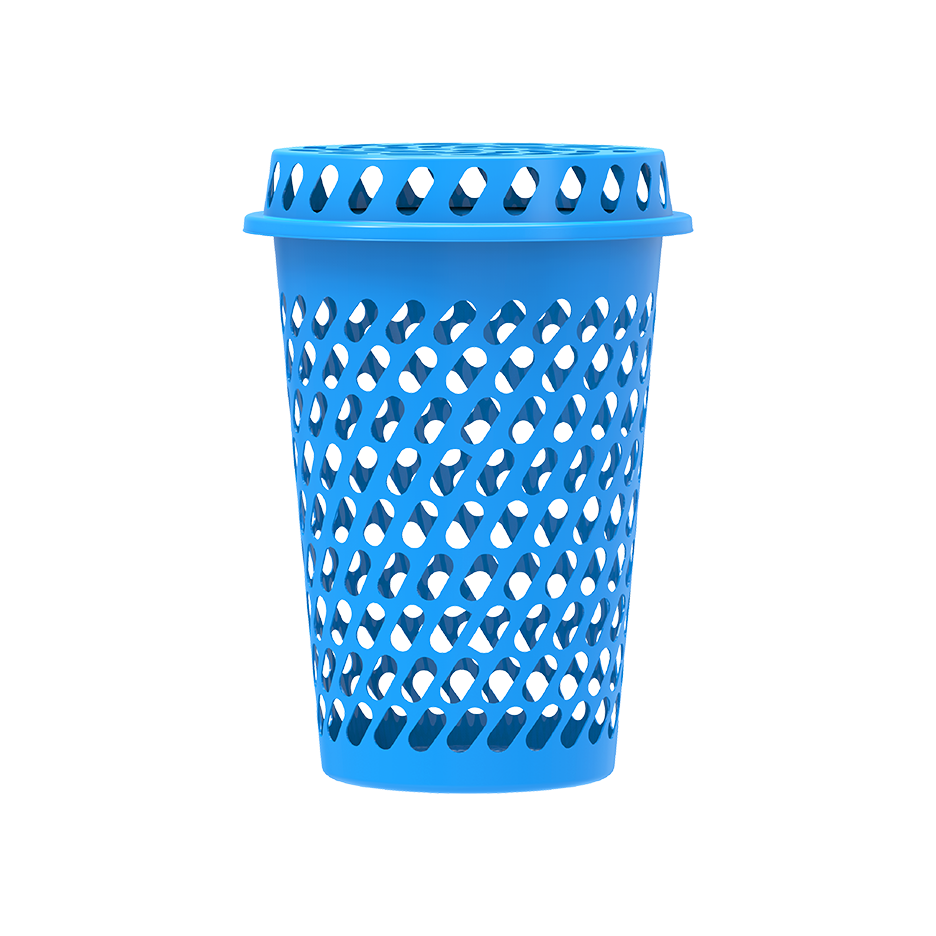 سلة غسيل دائرية طويلة مع غطاء 65 لتر