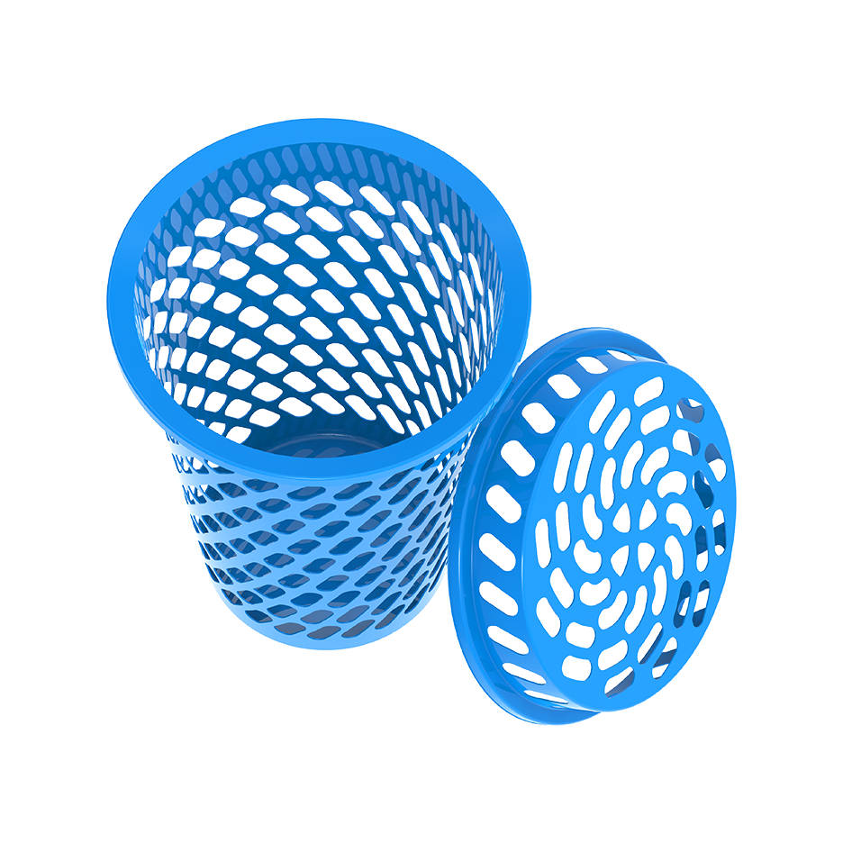 سلة غسيل دائرية طويلة مع غطاء 65 لتر