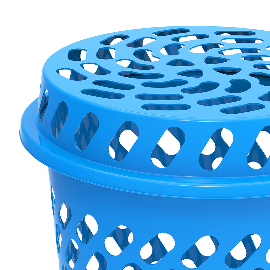 سلة غسيل دائرية طويلة مع غطاء 65 لتر