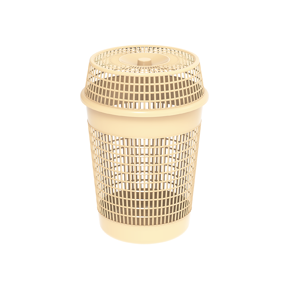 سلة غسيل طويلة مع غطاء 65 لتر
