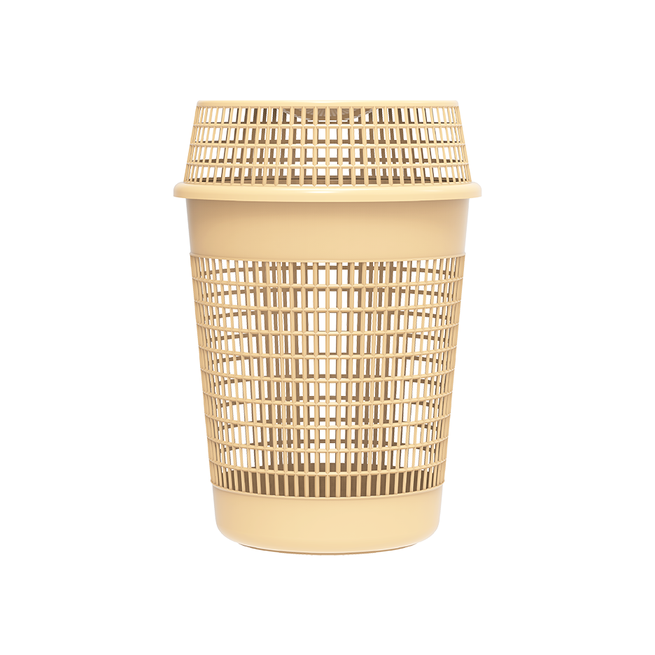 سلة غسيل طويلة مع غطاء 65 لتر
