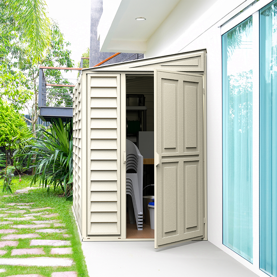 SideMate 4x8ft (2.4 m x 1.2 m) Garden Storage Shed with FREE Shelving Rack 4