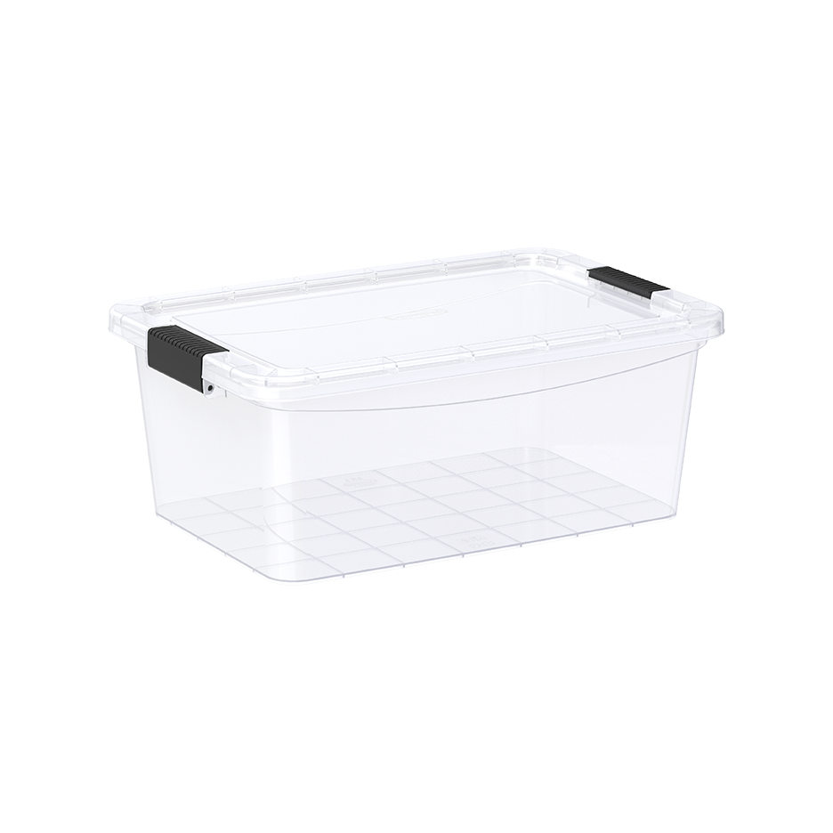 13L Clear Plastic Storage Box with Lockable Lid