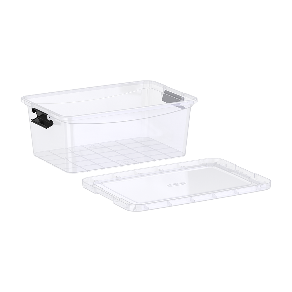 13L Clear Plastic Storage Box with Lockable Lid
