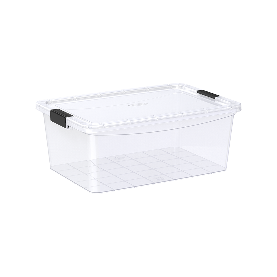 20L Clear Plastic Storage Box with Lockable Lid – Cosmoplast UAE