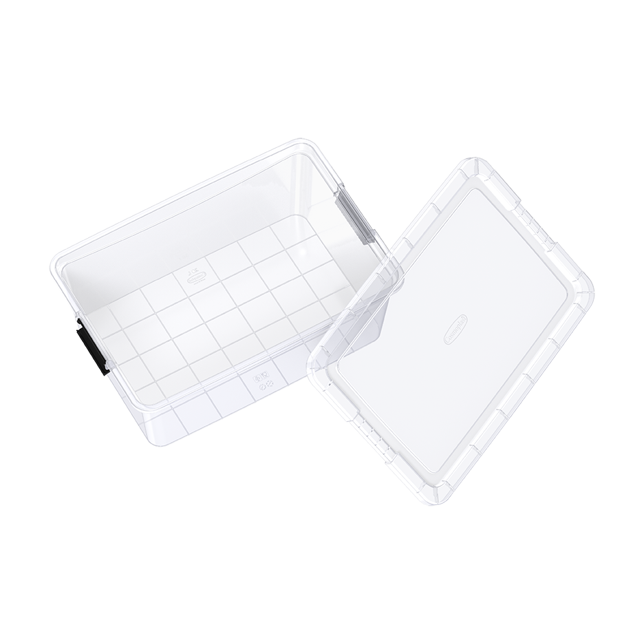 20L Clear Plastic Storage Box with Lockable Lid