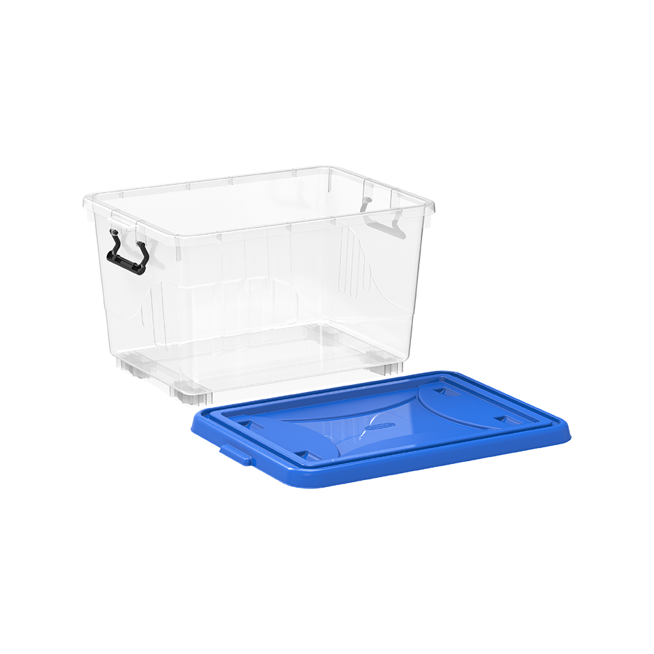 Cosmoplast 22L Clear Plastic Storage Box with Wheels Lockable