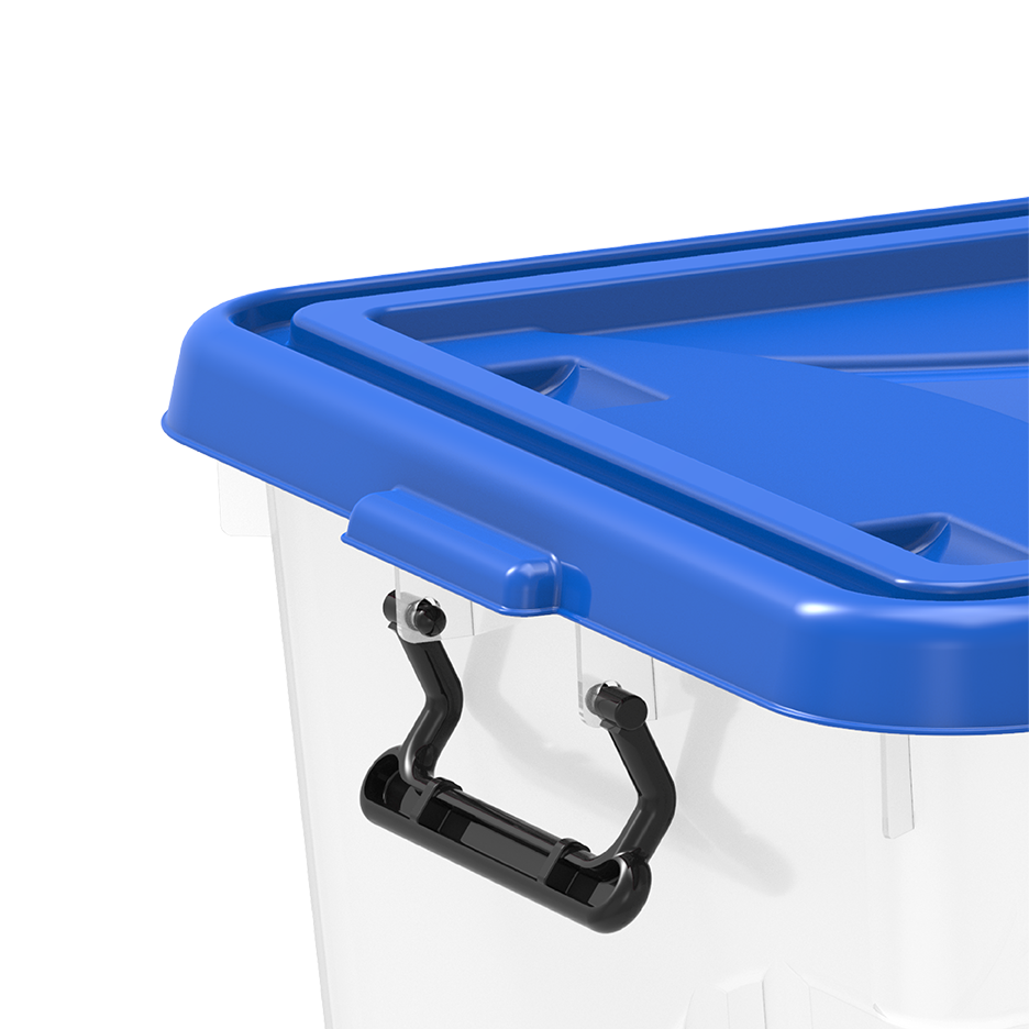 22L Clear Plastic Storage Boxes with Wheels & Lockable Lid