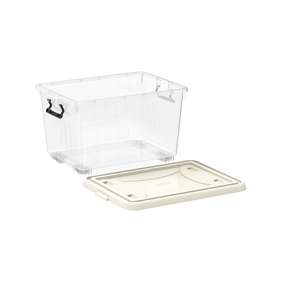 22L Clear Plastic Storage Boxes with Wheels & Lockable Lid