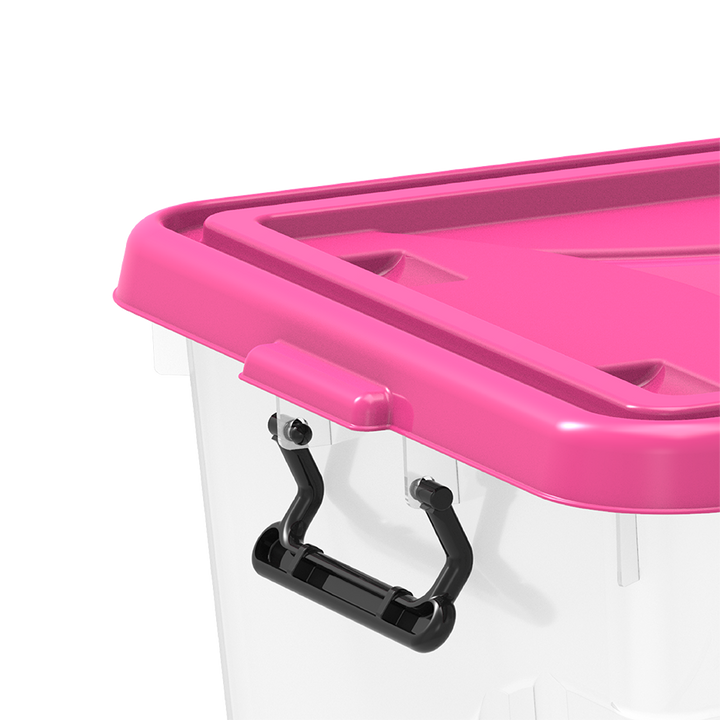 صندوق تخزين بلاستيك 55 لتر مع عجلات