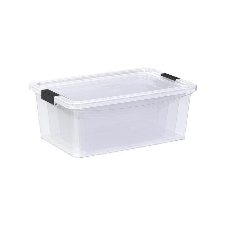 Set of 5, 8, 13, 20 Liters Clear Plastic Storage Boxes with Lockable Lids