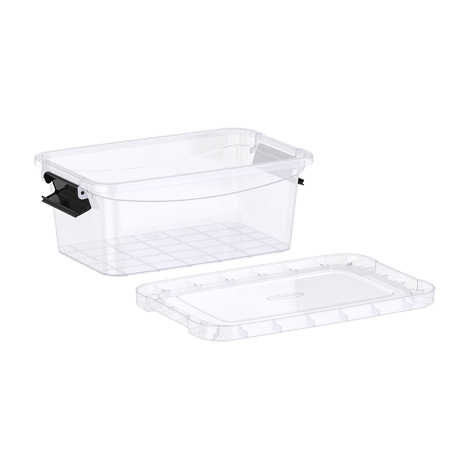 5L Clear Plastic Storage Box with Lockable Lid