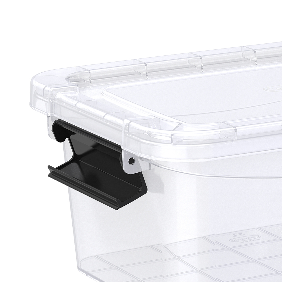 5L Clear Plastic Storage Box with Lockable Lid