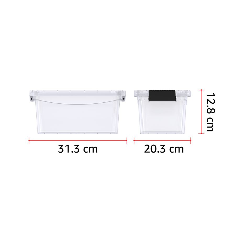 5L Clear Plastic Storage Box with Lockable Lid