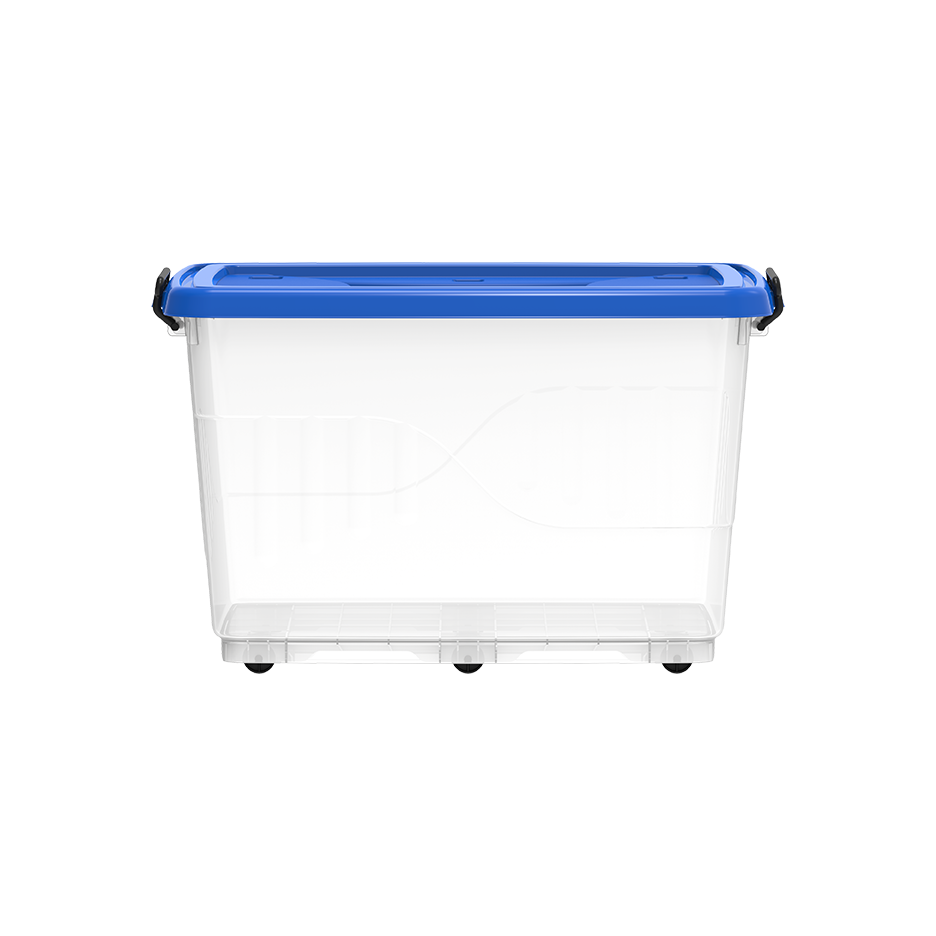 132L Clear Plastic Storage Box with Wheels & Lockable Lid