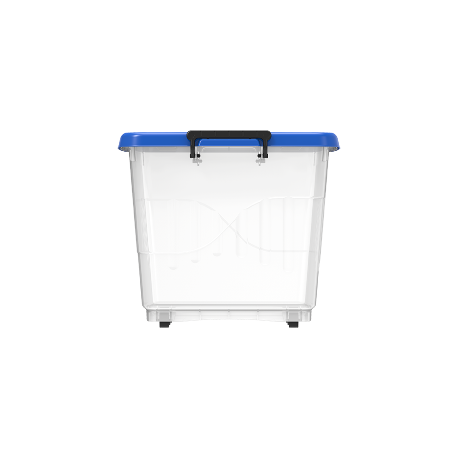 132L Clear Plastic Storage Box with Wheels & Lockable Lid