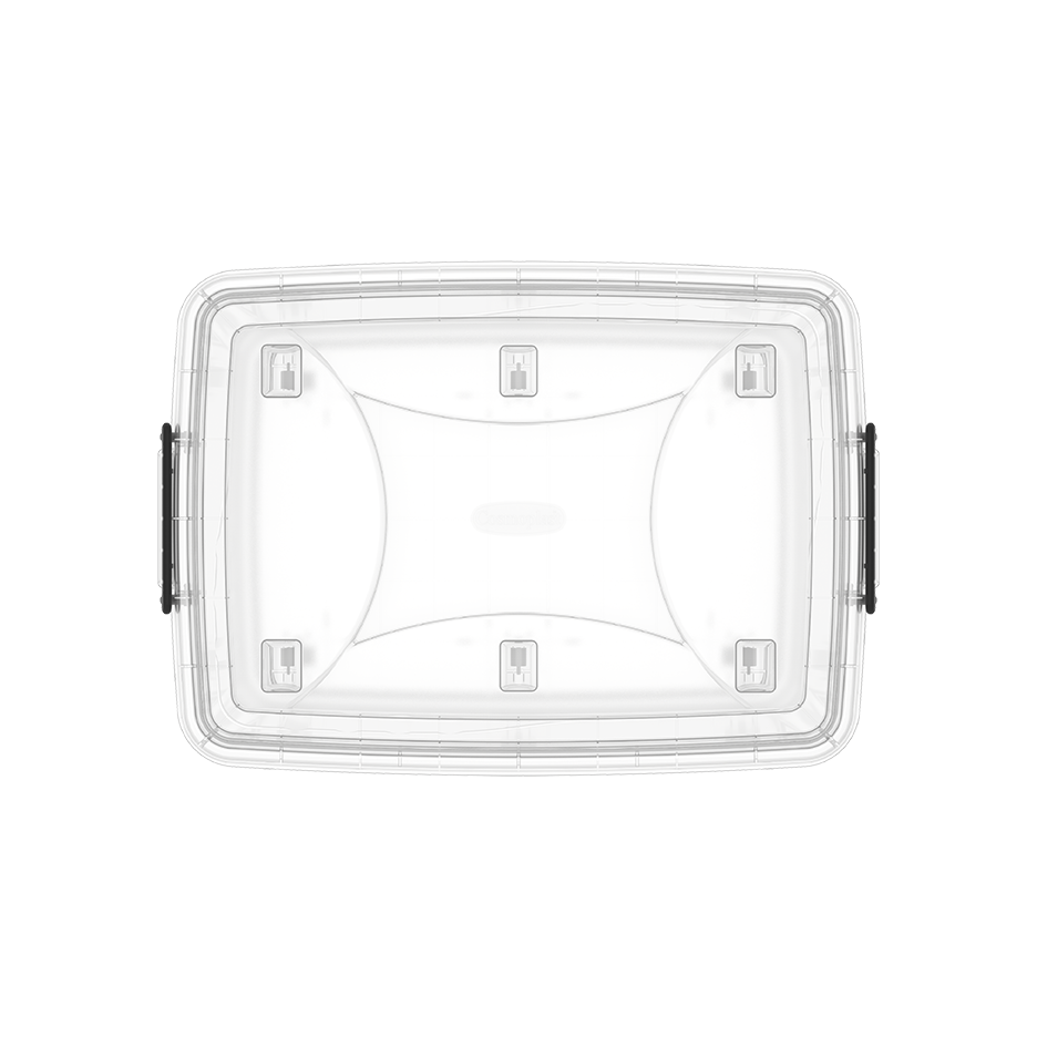 Cosmoplast Container Box Cosmoplast 82L Clear Plastic Storage Box with Wheels & Lockable Lid ...