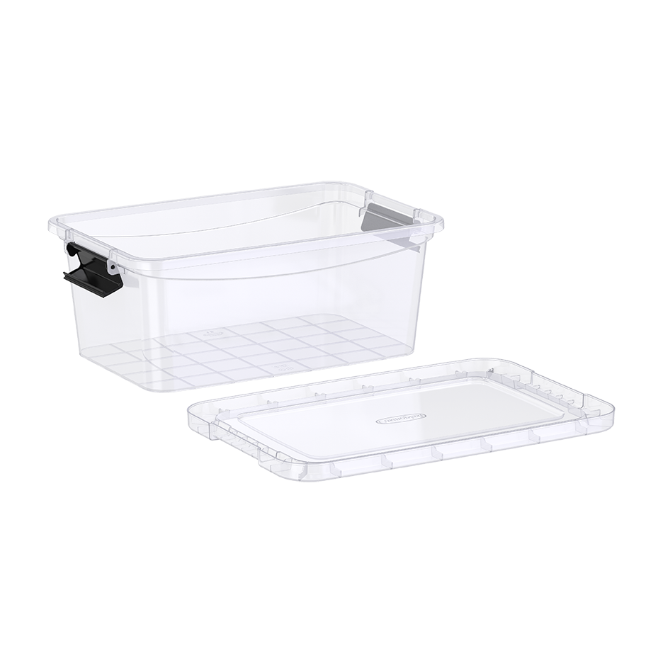 8L Clear Plastic Storage Box with Lockable Lid – Cosmoplast UAE