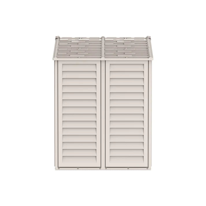 StoreAll 8x6ft (2.4 m x 1.7 m) Garden Storage Shed with FREE Shelving Rack 4 Adobe