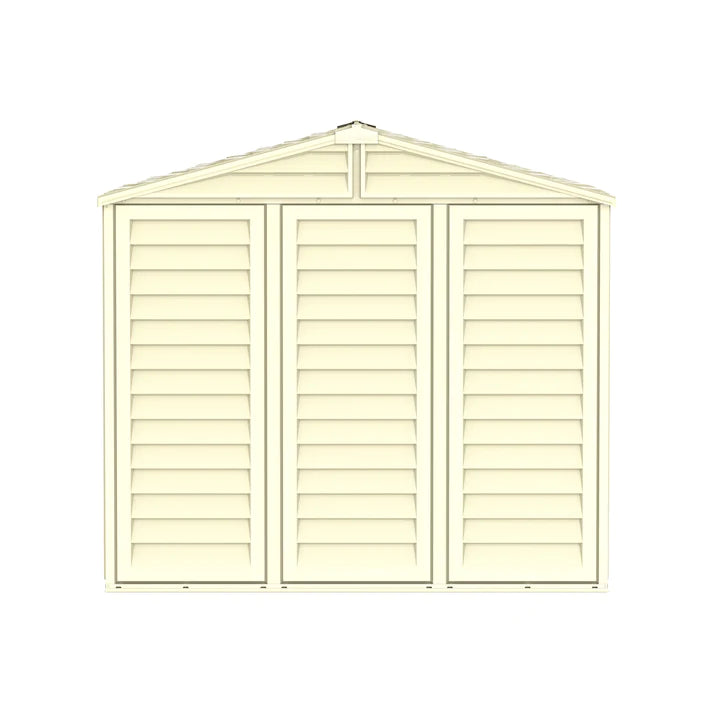 StoreAll 8x6ft (2.4 m x 1.7 m) Garden Storage Shed with FREE Shelving Rack 4 Adobe