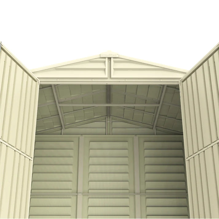 StoreAll 8x6ft (2.4 m x 1.7 m) Garden Storage Shed with FREE Shelving Rack 4 Adobe