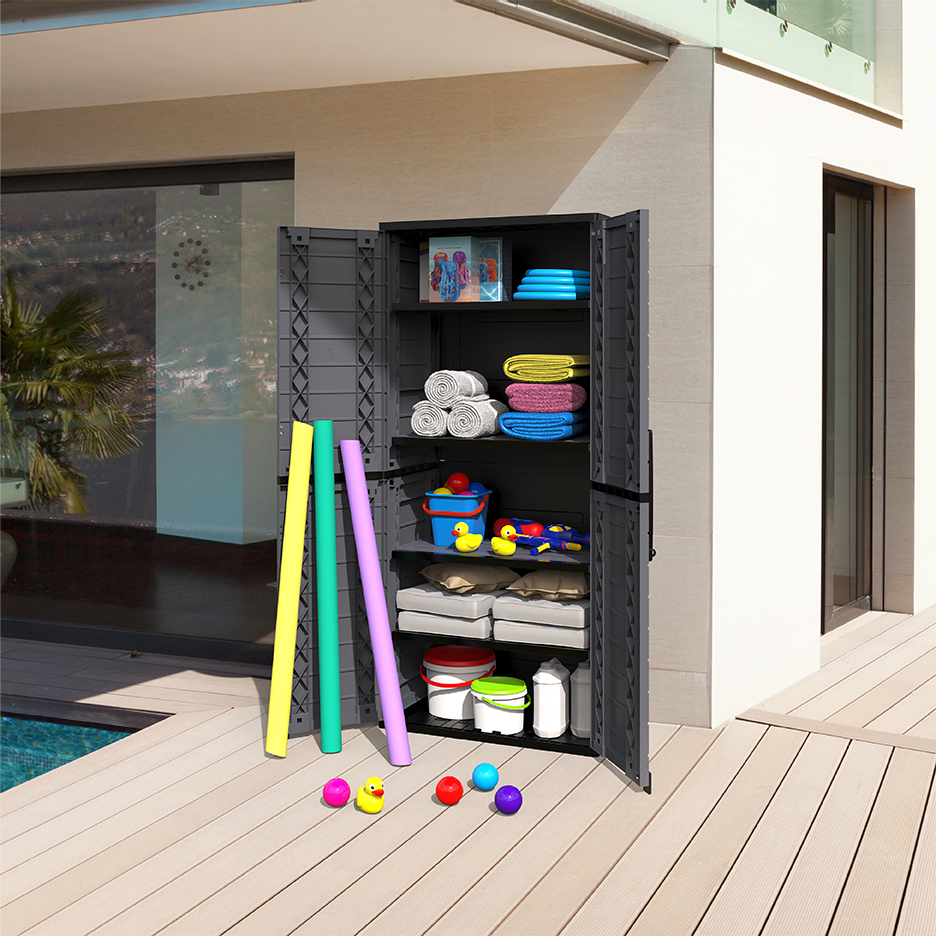 Cedargrain Vertical Storage Tall Cabinet