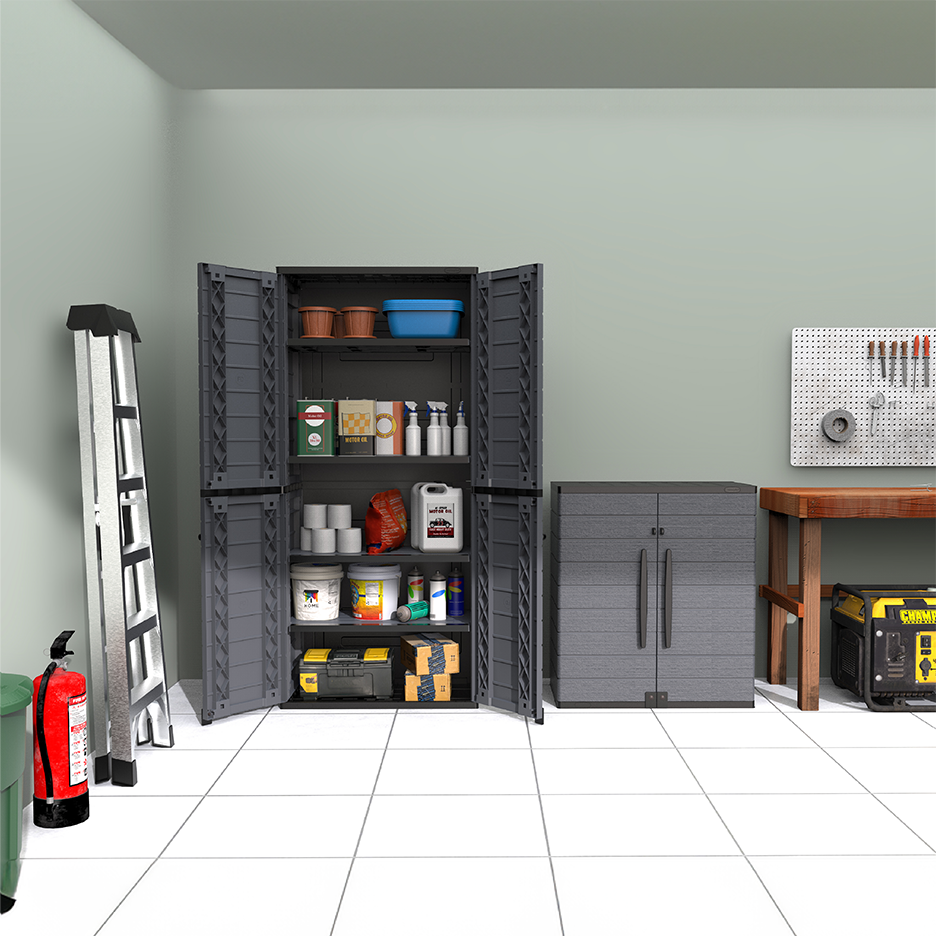 Cedargrain Vertical Storage Tall Cabinet