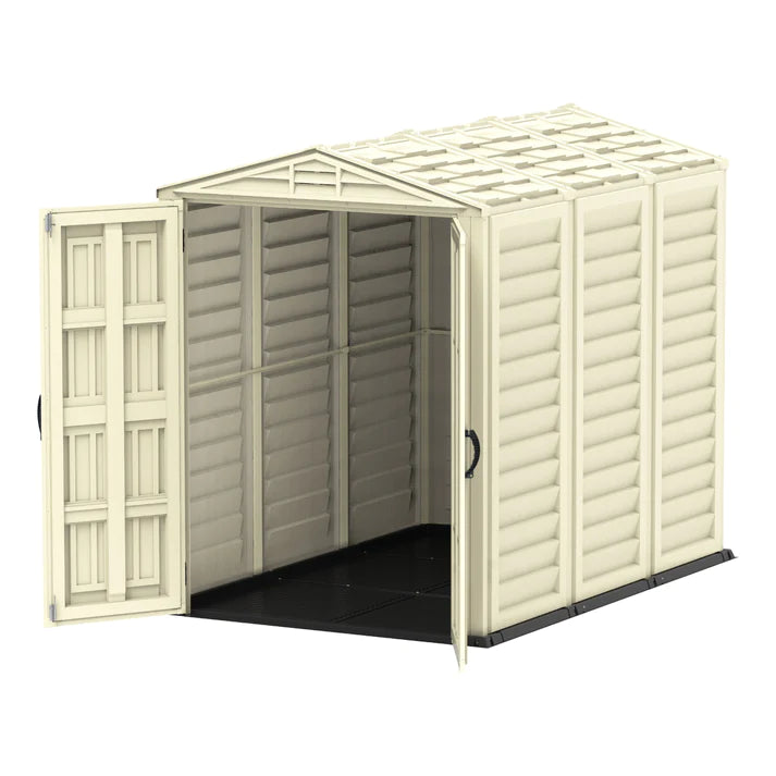 YardMate PLUS 5x8ft Resin Garden Storage Shed with FREE Shelving Rack 4