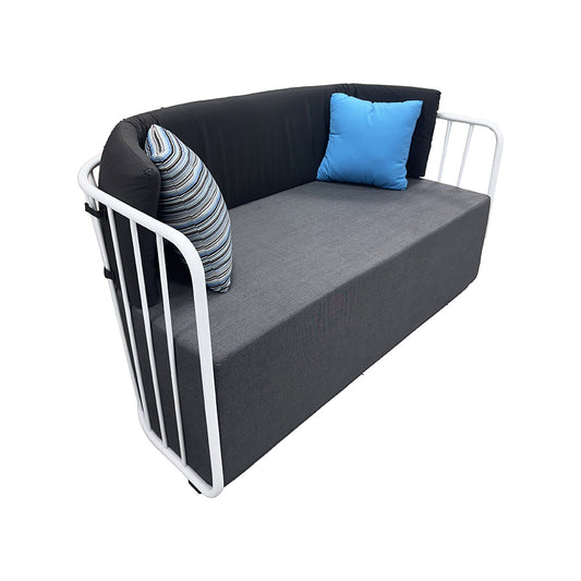 Savannah Aluminum Double Seater Sofa with Cushions and Pillows
