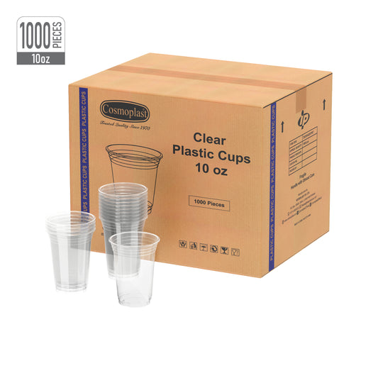 10 oz Clear Plastic Cups Carton of 1000