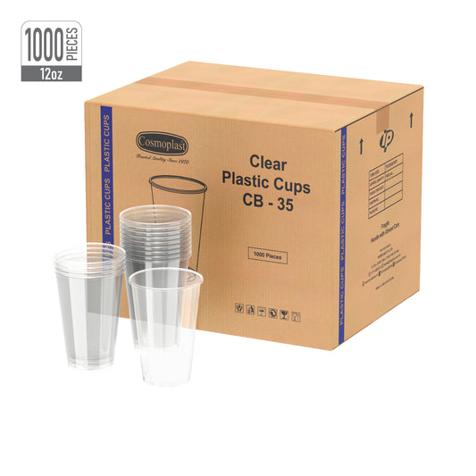أكواب عصير بلاستيكية CB 35 شفاف 12 أونصة 1000 قطعة.